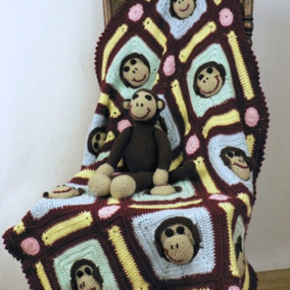 Monkey Blanket in Caron Simply Soft - Downloadable PDF