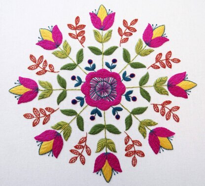 Free Hand Embroidery Pattern for October – Marigold Flower - Stitchdoodles