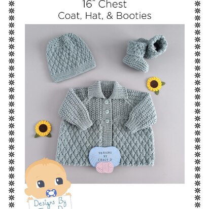 Spencer Unisex matinee coat  16" chest size newborn