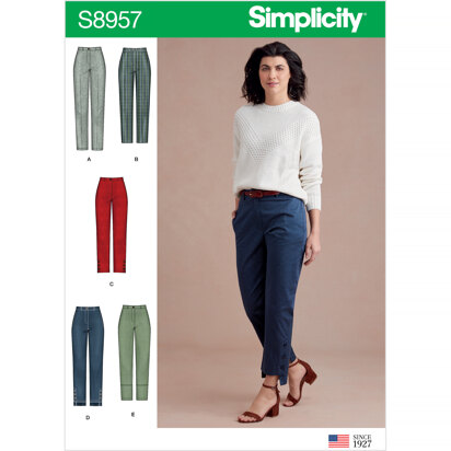 Simplicity S8957 Misses Slim Leg Pant with Variations - Sewing Pattern