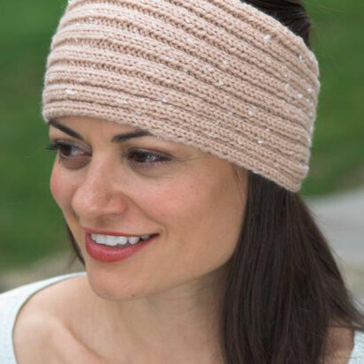 Ribbed Headband in Plymouth Encore Tweed - F426