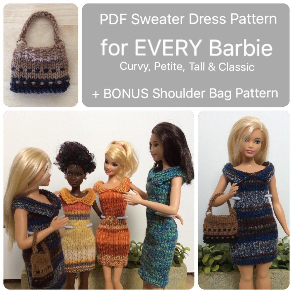 Curvy Barbie Jumper Dress ALL Sizes Knitting pattern by