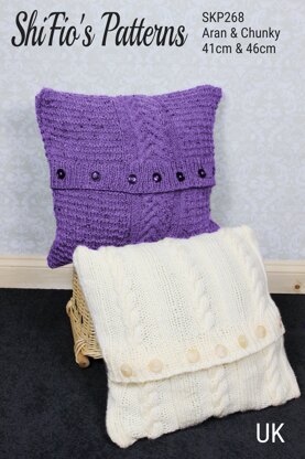 Knitting Pattern For 2 cushion covers  #268