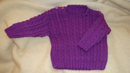 Baby's purple cable jumper