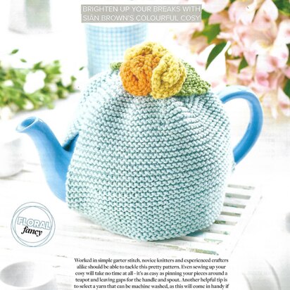 Garter Stitch and Flowers Tea Cosy