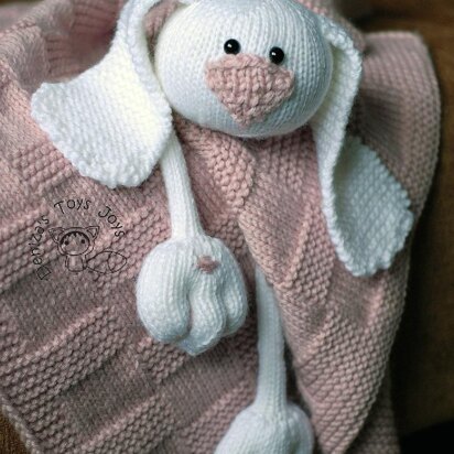 Pink Baby Bunny Toy Blanket