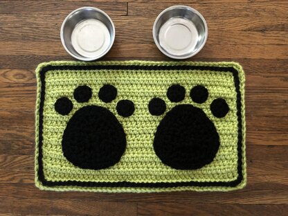 Paw Prints Pet Bowl Mat