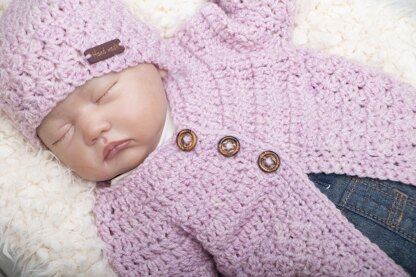 Round neck newborn cardigan 001