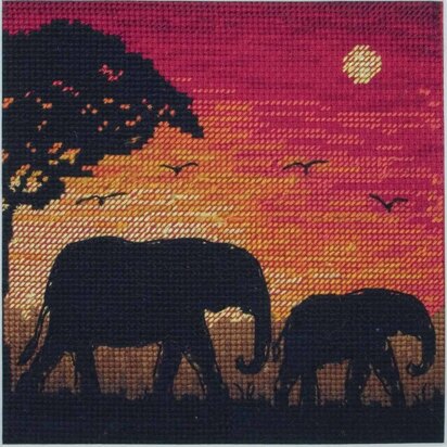 Anchor Elephant Silhouette Cross Stitch Kit