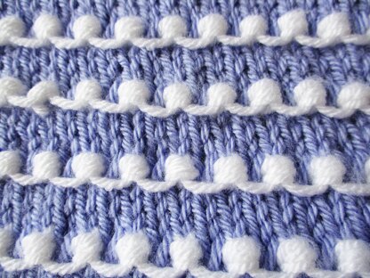 Baby Pram Blanket Knitting Pattern for two sizes 19 X 25 and 27 X 25 inch