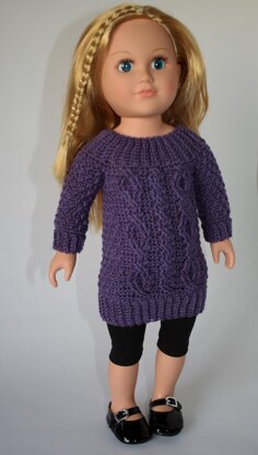 Cobblestones and Cables Sweater Dress for 18" Doll