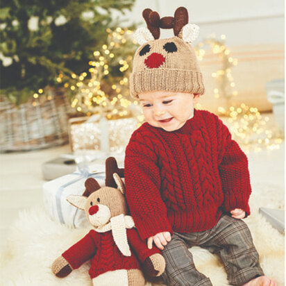 Rudolph the Reindeer Toy, Hat and Sweater in Stylecraft Special DK & Bellissima - 9869 - Downloadable PDF - knitting pattern