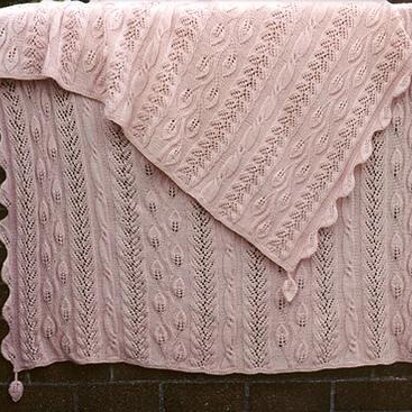 Twining Vine Strip-Knitted Afghan - knitting pattern
