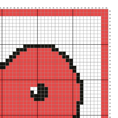 C2C Beginner-friendly Red Smiling Heart Blanket Crochet Pattern