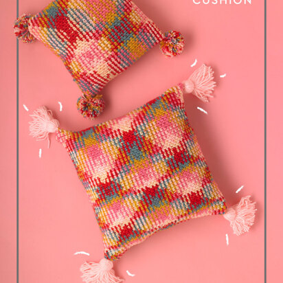 Amateur Argyle Cushion - Free Crochet Pattern For Home in Paintbox Yarns Chunky Pots