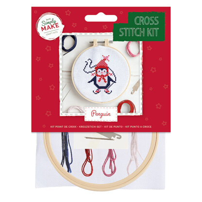 Simply Make Penguin Cross Stitch Kit - 20x15x10cm
