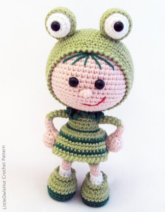 118 Girl Doll in a frog outfit