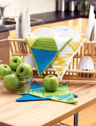 Springtime Triangles Dishcloth in Bernat Handicrafter Cotton Solids