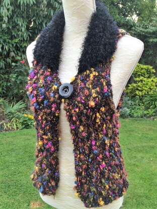 One Button Waistcoat with Fur Effect Collar