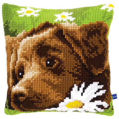 Vervaco Brown Labrador Cushion Front Chunky Cross Stitch Kit - 40cm x 40cm