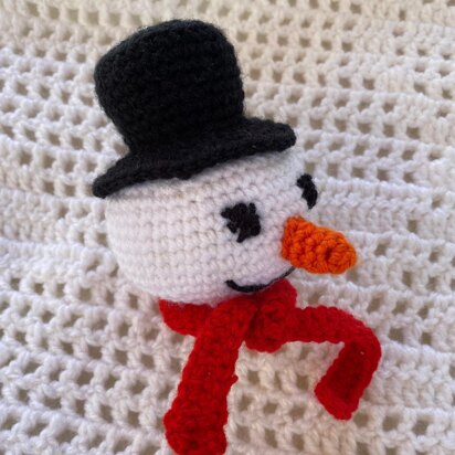 Crochet Christmas snowman ornament