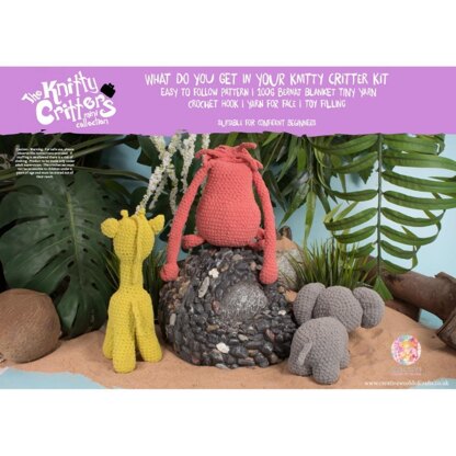 Creative World Of Crafts Knitty Critters - African Adventure Crochet Kit - (Grey) - Multi
