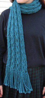 Mock Cable and Eyelet Scarf