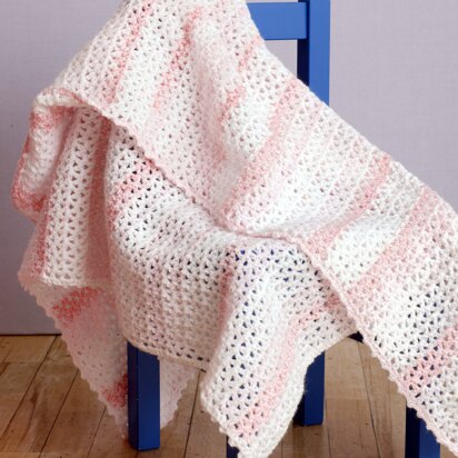 Linen Stitch Stripes Crochet Blanket in Bernat Forever Fleece -  Downloadable PDF