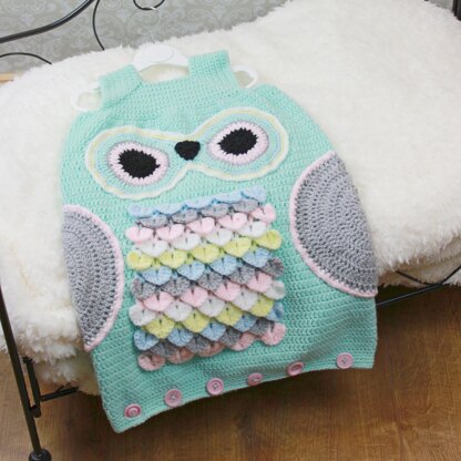 Crochet Pattern owl sleeping bag  #327