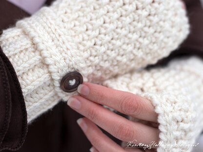 Double Seed Stitch Fingerless Mitts