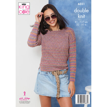 Sweater and Top knitted in King Cole Jamboree DK - P6351