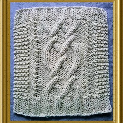 Aran Style Dishcloth Pretzel Twist