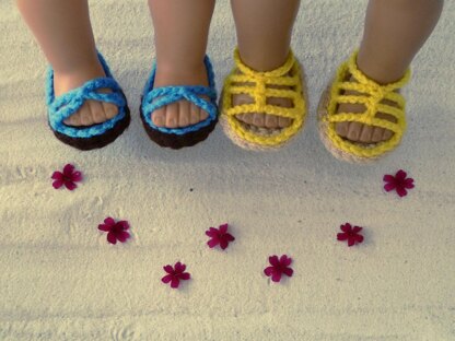 Summer Sandal Pack 1 -  Strappy & Gladiator Sandals Pattern - American Girl or other 18 inch Doll Shoes