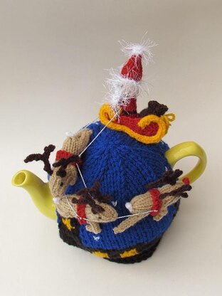 Santas sleigh ride tea cosy