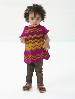 Sweet Zigzag Tunic in Lion Brand Vanna's Glamour - L10682