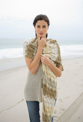 Semi-Tropical Shawl in Lion Brand Cotton-Ease - 90444AD