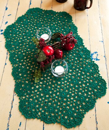 Holiday or Any Day Table Runner in Red Heart Aunt Lydia's Classic Crochet Thread Size 10 Solids - LC2717