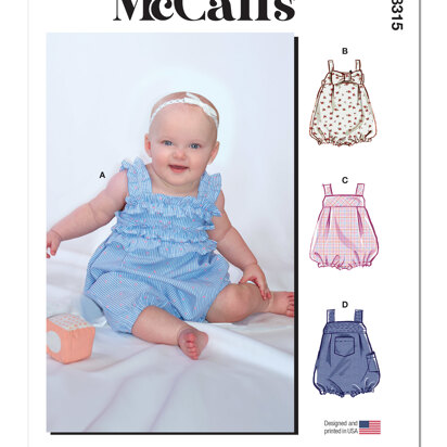 McCall's Infants' Rompers M8315 - Sewing Pattern