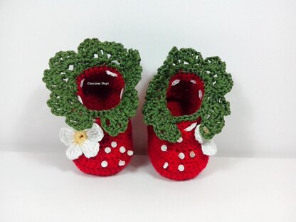 Strawberry baby shoes