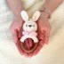 Bunny rattle with teether ring