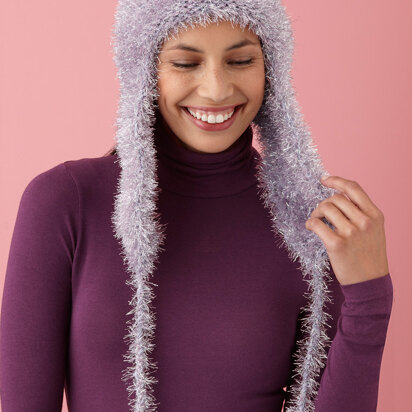 Lush Warm Hat in Lion Brand Martha Glitter Eyelash and Martha Extra Soft Wool Blend - L10440