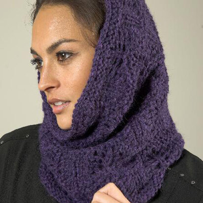 Wave Lace Snood-Cowl in Plymouth Baby Alpaca Aire - F528