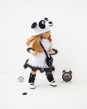 Panda outfit for 13" doll