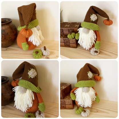 Pumpkin Gardner Gnome Crochet Pattern - 507