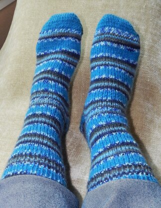 Toe Up Stocks with Regia Self-Striping Yarn