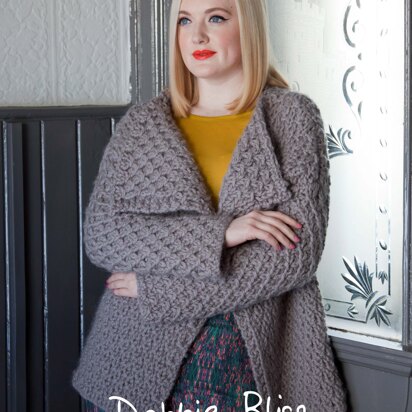 "Arden Jacket" - Jacket Knitting Pattern For Women in Debbie Bliss Roma - DBS026 - knitting pattern