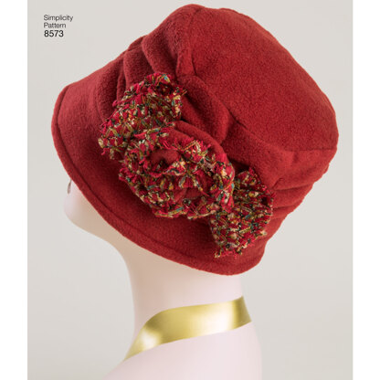 Simplicity 8573 Women's Flapper Hats in Three Sizes - Paper Pattern, Size A (S-M-L)