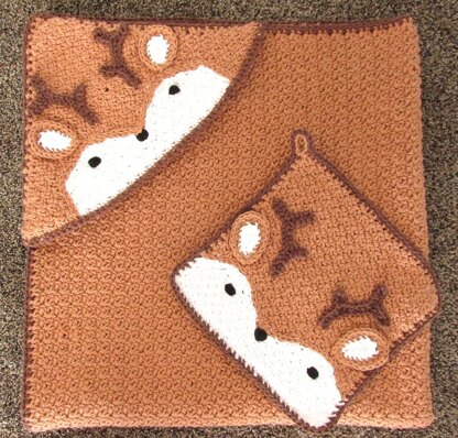 Deer Hooded Towel with Matching Washcloth