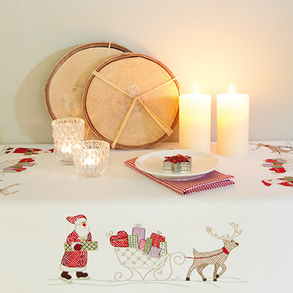 Rico Sleigh Kit Cloth Embroidery Kit - 80cm x 80cm