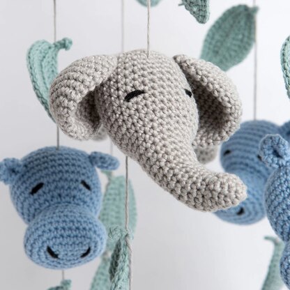 Wool Couture Hippo & Elephant Baby Mobile Crochet Kit